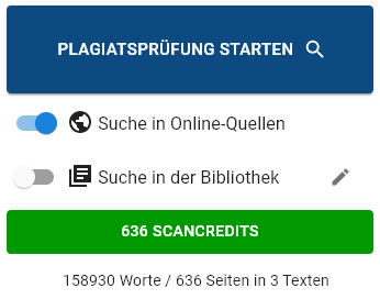 ScanCredits für Neue Plagiatsprüfung