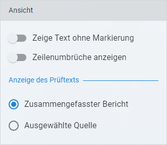 Screenshot View-Optionen